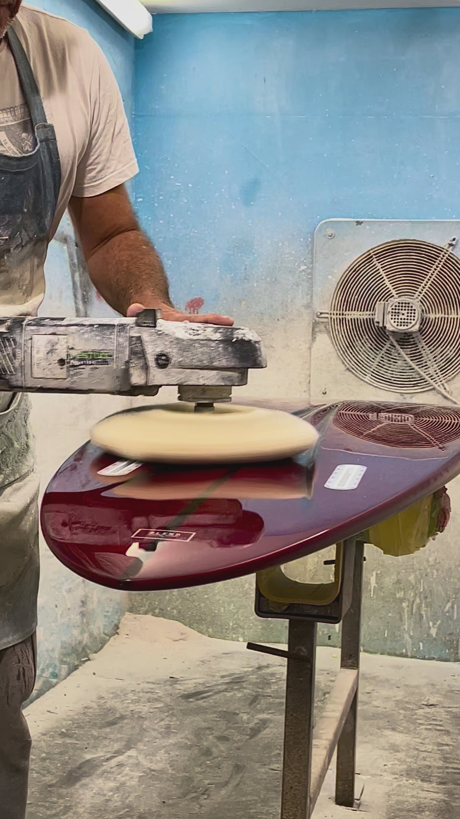 Custom polished resin tinted surfboard