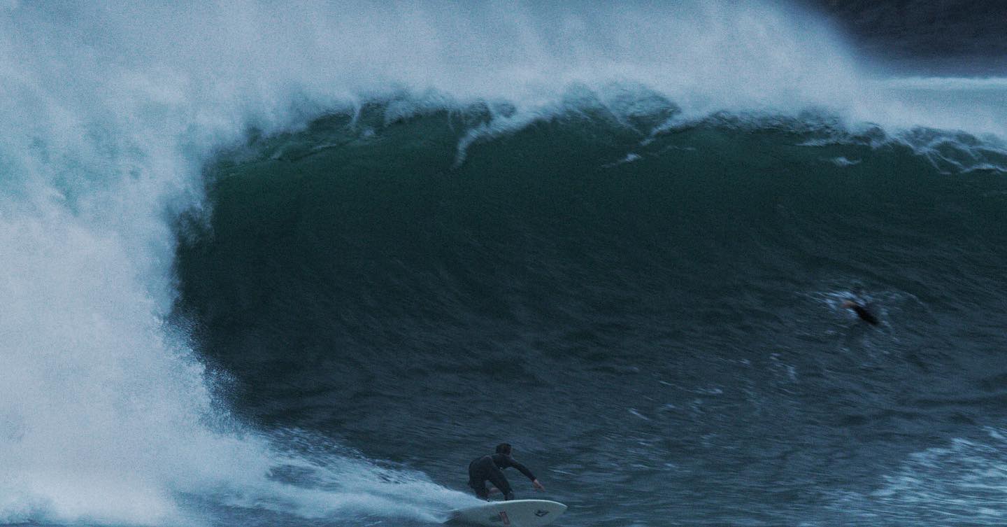 William Aliotti surfing Mundaka on his Wills Fish